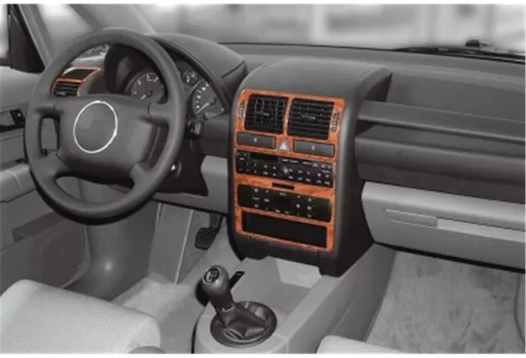 Audi A2 02.00-01.05 Kit de décoration intérieure 3D pour tableau de bord Dash Trim Dekor 8-Parts - 1