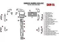 Daewoo Nubira 2000-2007 Volledige set, met glowe-box Interieur BD Dash Trim Kit - 1