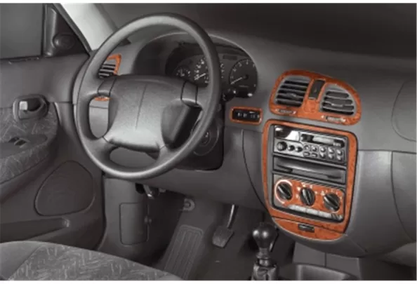 Daewoo Nubira I 05.97-01.99 Kit de garniture de tableau de bord intérieur 3D Dash Trim Dekor 19-Parts - 1 Daewoo Nubira I 05.97-01.99 Kit de garniture de tableau de bord intérieur 3D Dash Trim Dekor 19-Parts - 1