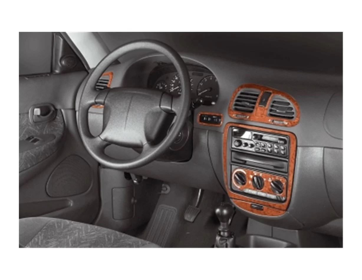 Daewoo Nubira I 05.97-01.99 Kit de garniture de tableau de bord intérieur 3D Dash Trim Dekor 19-Parts - 1