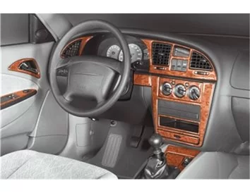 Daewoo Nubira II 07.99-02.04 Kit de garniture de tableau de bord intérieur 3D Dash Trim Dekor 23-Parts - 1