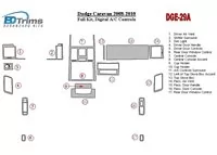 Dodge Caravan 2008-UP Ensemble complet, commandes automatiques AC Kit de garniture de tableau de bord intérieur BD - 1 Dodge Caravan 2008-UP Ensemble complet, commandes automatiques AC Kit de garniture de tableau de bord intérieur BD - 1
