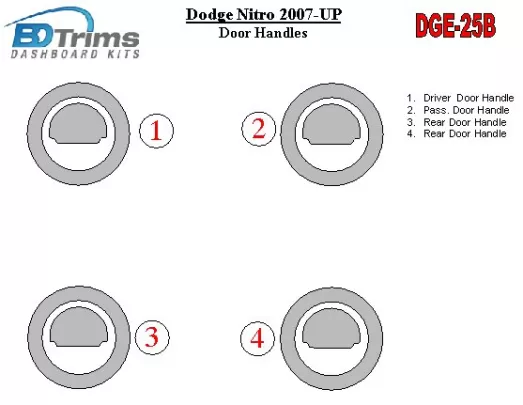Dodge Nitro 2007-UP Interior Doors H?le Covers Interior BD Dash Trim Kit - 1 - Interior Dash Trim Kit Dodge Nitro 2007-UP Interior Doors H?le Covers Interior BD Dash Trim Kit - 1 - Interior Dash Trim Kit
