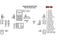 Dodge Ram 2009-Up Avec porte-verre, sièges séparés Intérieur BD Dash Trim Kit - 2 Dodge Ram 2009-Up Avec porte-verre, sièges séparés Intérieur BD Dash Trim Kit - 2