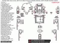 Dodge Ram 2016-2018 kit de garniture de tableau de bord intérieur complet avec écran tactile, avec sièges baquets avant, 65 pièc Dodge Ram 2016-2018 kit de garniture de tableau de bord intérieur complet avec écran tactile, avec sièges baquets avant, 65 pièc