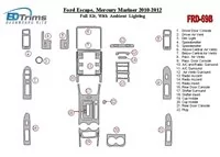 Ford Escape 2010-2012 Volledige set Met verlichting Sfeerverlichting Interieur BD Dash Trim Kit - 1