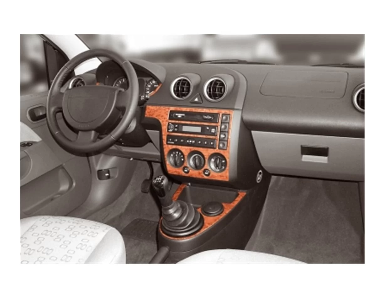 Ford Fiesta 03.02-08.05 Inleg dashboard Interieurset aansluitend en pasgemaakt op he 7 -Teile - 1