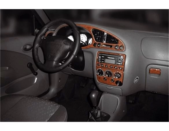 Ford Fiesta 08.99-02.02 Kit de garniture de tableau de bord intérieur 3D Dash Trim Dekor 13-Parts - 1