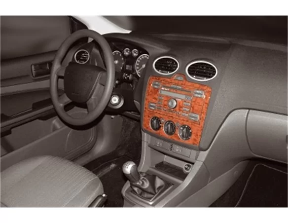 Ford Focus 09.04-09.10 Kit de garniture de tableau de bord intérieur 3D Dash Trim Dekor 5-Parts - 1