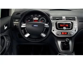 Ford Kuga I 2008-2013 Kit de garniture de tableau de bord intérieur 3D Dash Trim Dekor 12-Parts - 1