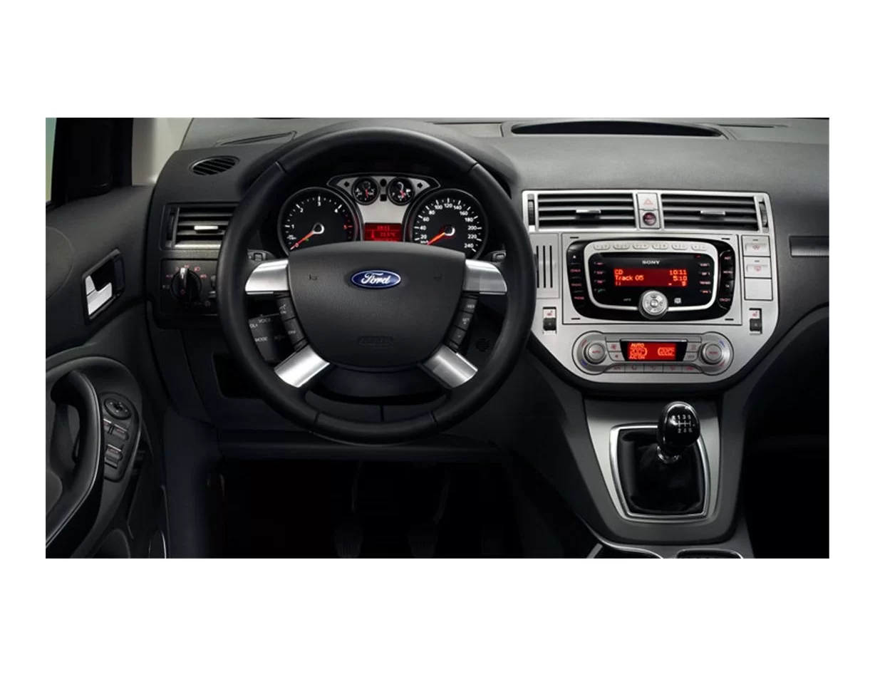 Ford Kuga I 2008-2013 3D Interior Dashboard Trim Kit Dash Trim Dekor 12-Parts - 1 - Interior Dash Trim Kit