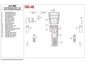 Ensemble de base Ford Mustang 2010-UP, sans kit de garniture de tableau de bord intérieur NAVI BD - 1