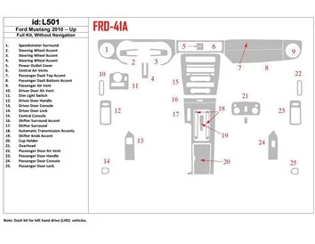 Ensemble complet Ford Mustang 2010-UP, sans kit de garniture de tableau de bord intérieur NAVI BD - 1