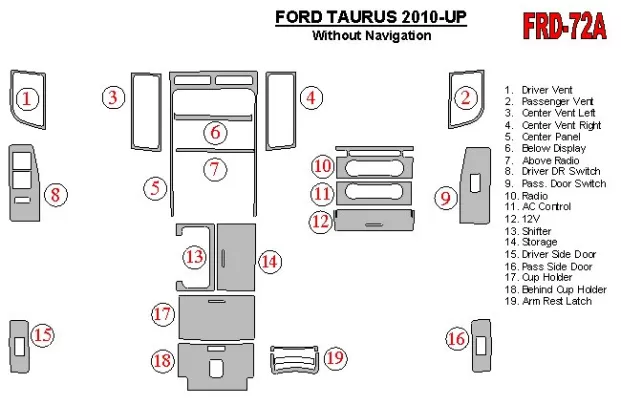 Ford Taurus 2010-UP Interior BD Dash Trim Kit - 1 - Interior Dash Trim Kit Ford Taurus 2010-UP Interior BD Dash Trim Kit - 1 - Interior Dash Trim Kit