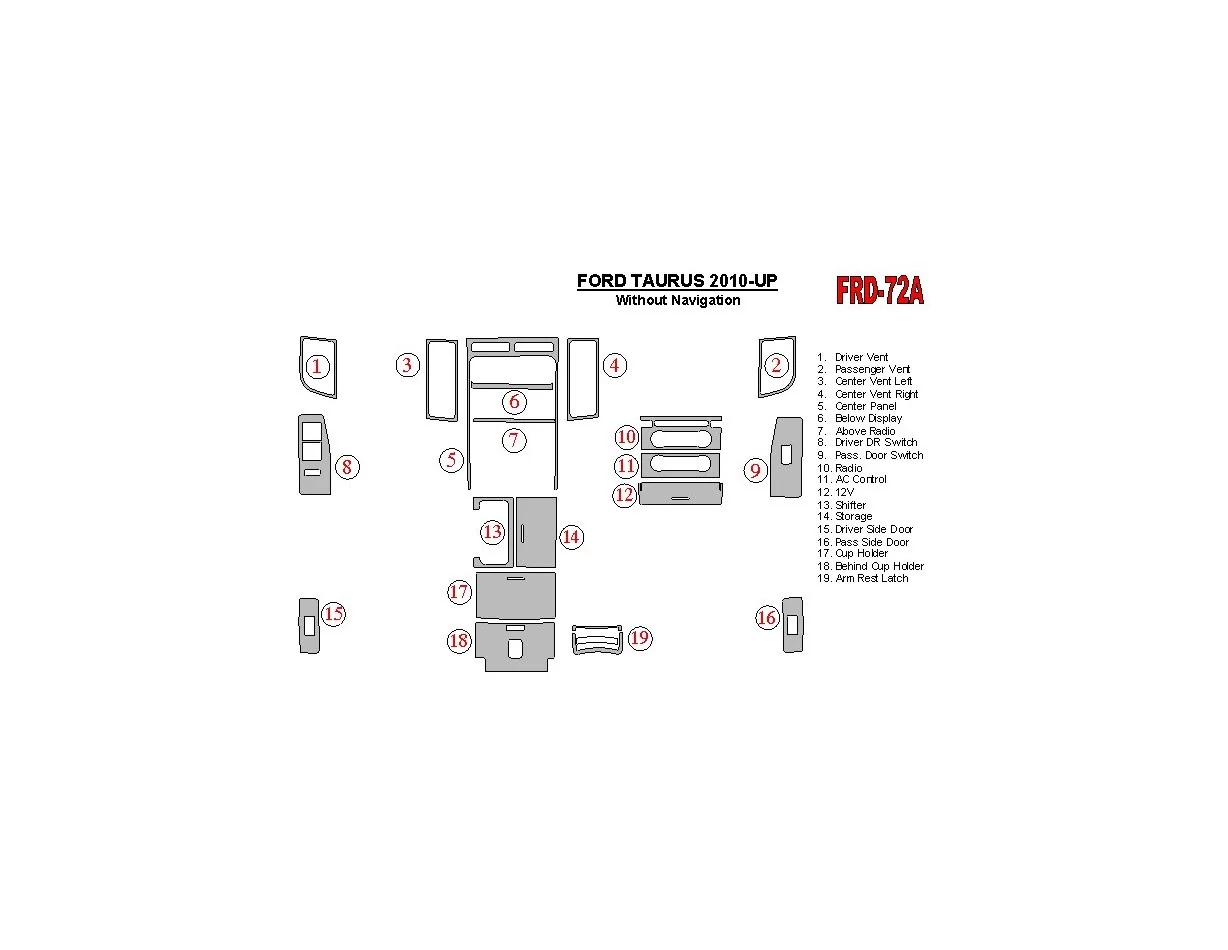 Ford Taurus 2010-UP Intérieur BD Décoration de Tableau de Bord - 1