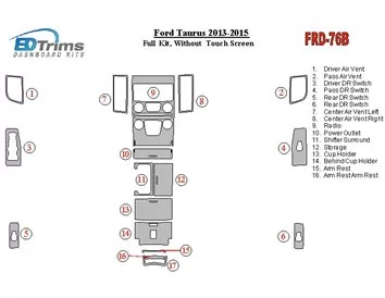 Ensemble complet Ford Taurus 2013-UP, sans écran tactile intérieur BD Dash Trim Kit - 1