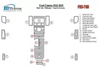 Ford Taurus 2013-UP Volledige set, zonder touchscreen Interieur BD Dash Trim Kit - 1 Ford Taurus 2013-UP Volledige set, zonder touchscreen Interieur BD Dash Trim Kit - 1