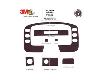 Ford Transit 01.95-04.97 3D Interior Custom Dash Trim Kit 7-Parts