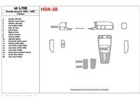 Honda Accord 1994-1997 2 portes, ensemble complet, ensemble de 18 pièces Kit de garniture de tableau de bord intérieur BD - 1 Honda Accord 1994-1997 2 portes, ensemble complet, ensemble de 18 pièces Kit de garniture de tableau de bord intérieur BD - 1