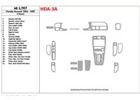 Honda Accord 1994-1997 4 portes, ensemble complet, ensemble de 21 pièces Kit de garniture de tableau de bord intérieur BD - 1 Honda Accord 1994-1997 4 portes, ensemble complet, ensemble de 21 pièces Kit de garniture de tableau de bord intérieur BD - 1