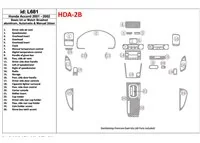 Honda Accord 2001-2002 2 portes, ensemble de base, ensemble de 26 pièces Kit de garniture de tableau de bord intérieur BD - 1 Honda Accord 2001-2002 2 portes, ensemble de base, ensemble de 26 pièces Kit de garniture de tableau de bord intérieur BD - 1