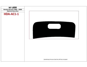 Honda Accord 2001-2002 glowe-box, 1 Ensemble de pièces Intérieur BD Dash Trim Kit - 1
