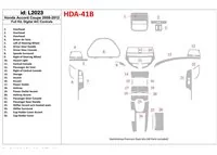 Ensemble complet Honda Accord 2008-2012, 2 portes (coupé), kit de garniture de tableau de bord intérieur BD à contrôle automatiq Ensemble complet Honda Accord 2008-2012, 2 portes (coupé), kit de garniture de tableau de bord intérieur BD à contrôle automatiq