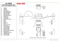 Ensemble complet Honda Accord 2008-2012, 4 portes, kit de garniture de tableau de bord intérieur BD à contrôle automatique de la