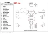 Honda Accord 2008-2012 Full Set, 4 Doors, Manual Gearbox AC Control Interior BD Dash Trim Kit - 1 - Interior Dash Trim Kit