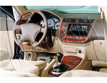 Honda Civic 04.01-06.06 Kit de garniture de tableau de bord intérieur 3D Dash Trim Dekor 10-Parts - 1