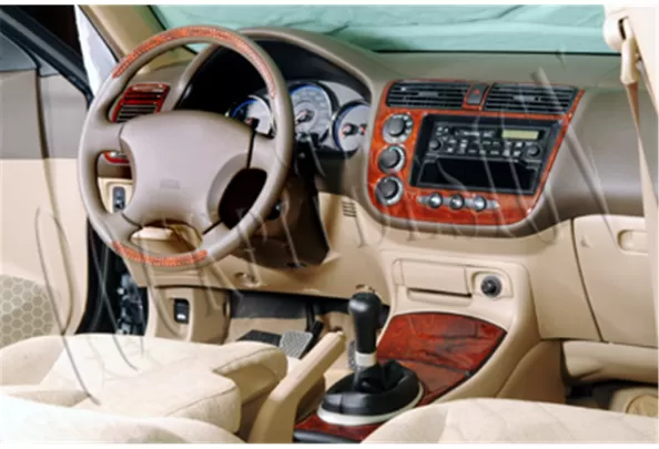 Honda Civic 04.01-06.06 Kit de garniture de tableau de bord intérieur 3D Dash Trim Dekor 10-Parts - 1 Honda Civic 04.01-06.06 Kit de garniture de tableau de bord intérieur 3D Dash Trim Dekor 10-Parts - 1