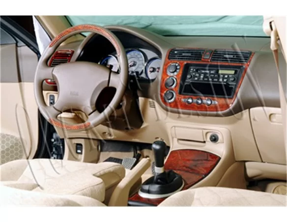 Honda Civic 04.01-06.06 Kit de garniture de tableau de bord intérieur 3D Dash Trim Dekor 10-Parts - 1