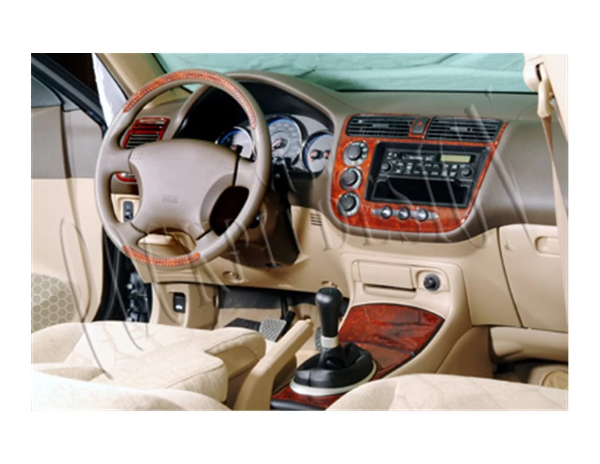 Honda Civic 04.01-06.06 Kit de garniture de tableau de bord intérieur 3D Dash Trim Dekor 10-Parts - 1
