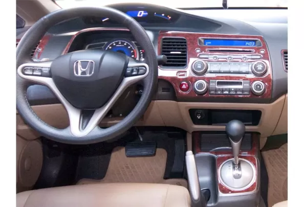 Honda Civic 06.06-12.11 Kit de garniture de tableau de bord intérieur 3D Dash Trim Dekor 16-Parts - 1 Honda Civic 06.06-12.11 Kit de garniture de tableau de bord intérieur 3D Dash Trim Dekor 16-Parts - 1