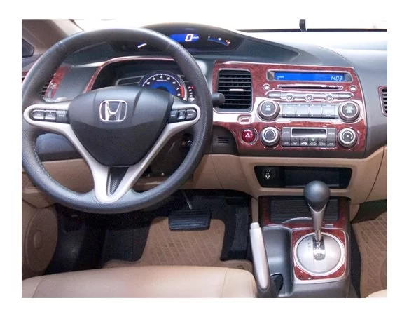 Honda Civic 06.06-12.11 Kit de garniture de tableau de bord intérieur 3D Dash Trim Dekor 16-Parts - 1