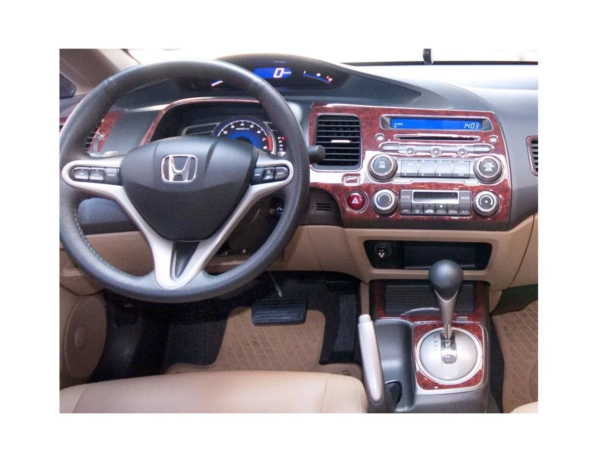 Honda Civic 06.06-12.11 Kit de garniture de tableau de bord intérieur 3D Dash Trim Dekor 16-Parts - 1
