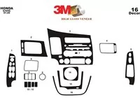 Honda Civic 06.06-12.11 Kit de garniture de tableau de bord intérieur 3D Dash Trim Dekor 16-Parts - 2 Honda Civic 06.06-12.11 Kit de garniture de tableau de bord intérieur 3D Dash Trim Dekor 16-Parts - 2