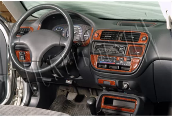 Honda Civic 09.95-03.01 Kit de garniture de tableau de bord intérieur 3D Dash Trim Dekor 22-Parts - 1