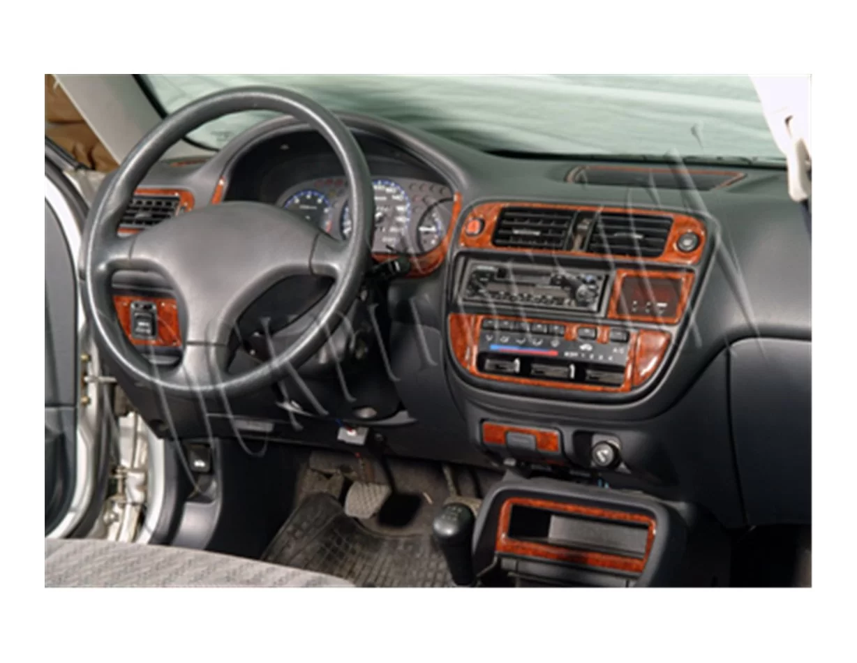 Honda Civic 09.95-03.01 Kit de garniture de tableau de bord intérieur 3D Dash Trim Dekor 22-Parts - 1