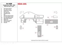 Honda Civic 1992-1995 2 portes, avec kit de décoration de tableau de bord intérieur BD - 1 Honda Civic 1992-1995 2 portes, avec kit de décoration de tableau de bord intérieur BD - 1