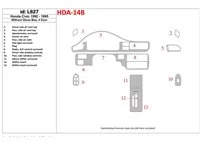Honda Civic 1992-1995 2 Portes, Sans Glowe-box Intérieur BD Dash Trim Kit - 1 Honda Civic 1992-1995 2 Portes, Sans Glowe-box Intérieur BD Dash Trim Kit - 1