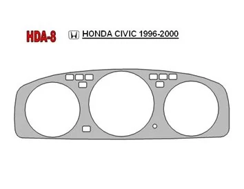 Kit de décoration de tableau de bord BD pour Honda Civic 1992-1995 - 1