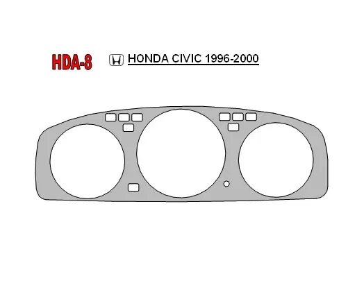 Honda Civic 1992-1995 Cluster Insert Interieur BD Dash Trim Kit - 1
