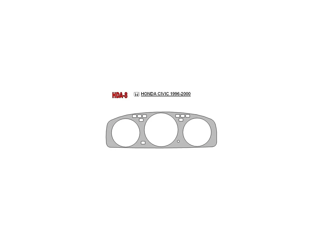 Honda Civic 1992-1995 Cluster Insert Interieur BD Dash Trim Kit - 1