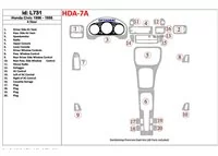 Honda Civic 1996-1998 4 Doors, Full Set, 20 Parts set Interior BD Dash Trim Kit - 1 - Interior Dash Trim Kit Honda Civic 1996-1998 4 Doors, Full Set, 20 Parts set Interior BD Dash Trim Kit - 1 - Interior Dash Trim Kit