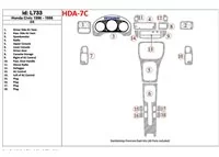 Honda Civic 1996-1998 DX, 18 Parts set Interior BD Dash Trim Kit - 1 - Interior Dash Trim Kit Honda Civic 1996-1998 DX, 18 Parts set Interior BD Dash Trim Kit - 1 - Interior Dash Trim Kit