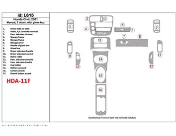 Boîte de vitesses manuelle Honda Civic 2001-2001, 2 portes, avec boîte à étincelles, ensemble de 17 pièces Kit de garniture de t