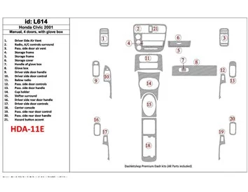 Boîte de vitesses manuelle Honda Civic 2001-2001, 4 portes, avec boîte à étincelles, ensemble de 21 pièces Kit de garniture de t