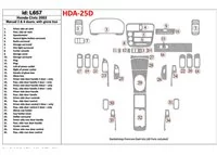 Honda Civic 2002-2002 Boîte de vitesses manuelle, 2 ou 4 portes, avec glowe-box, 35 Pièces ensemble Intérieur BD Dash Trim Kit -