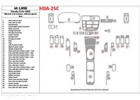 Honda Civic 2002-2002 Boîte de vitesses manuelle, 2 ou 4 portes, Sans boîte de préchauffage, Ensemble de 34 pièces Intérieur BD 